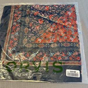 Orvis Red and Navy Patterned Scarf